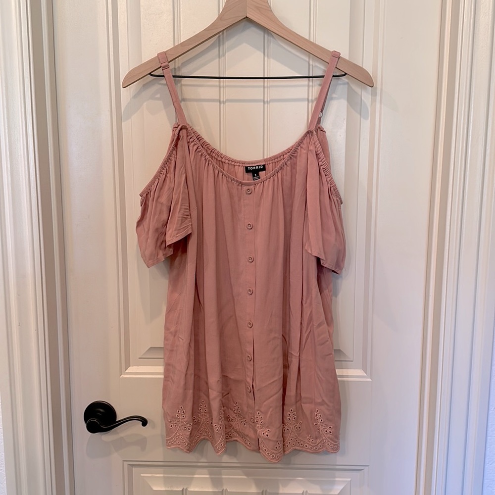 Blush Torrid Off the Shoulder Top 1X